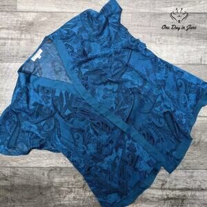 Studio I Sheer Short Sleeve Shoulder Pad Top Size 22W